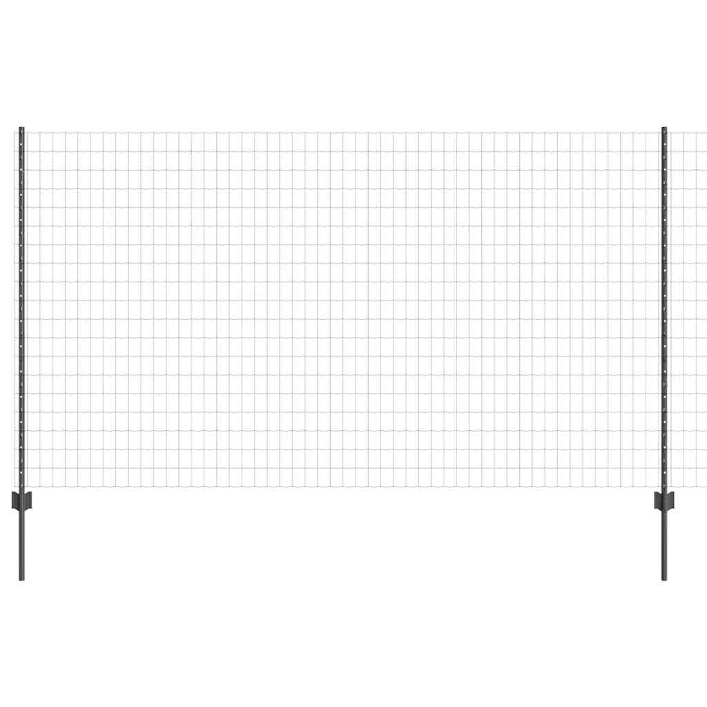 Európai kerítés oszloppal 10 x 1,4 m PVC-bevonatos acél Szürke