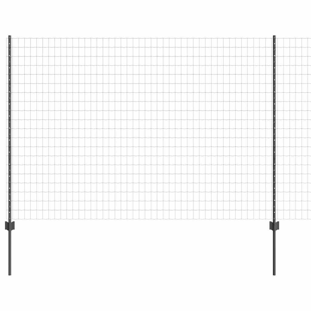 Európai kerítés oszloppal 10 x 1,6 m PVC-bevonatos acél Szürke