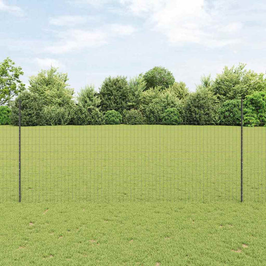 Európai kerítés oszloppal 10 x 1,4 m PVC-bevonatos acél Szürke