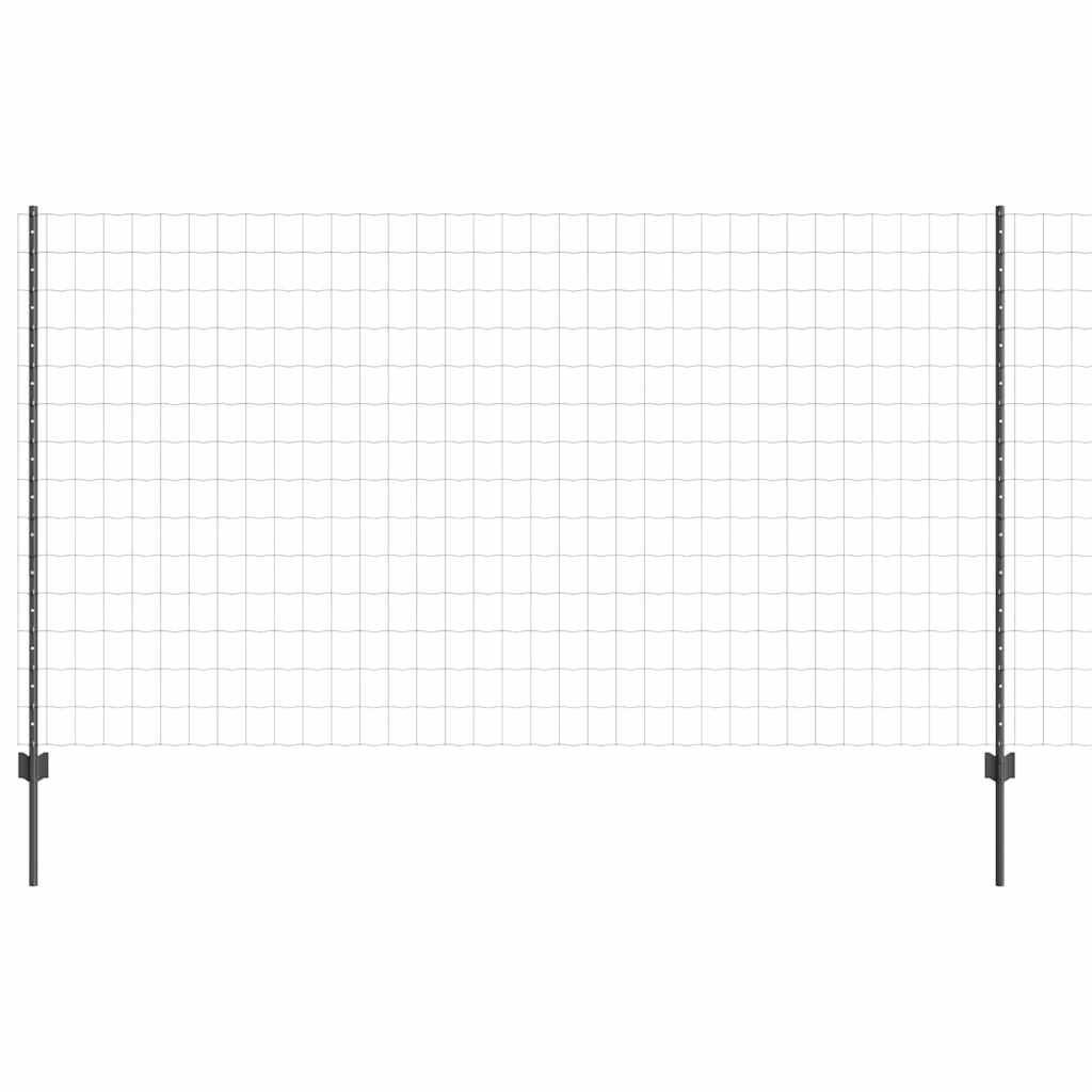 Európai kerítés oszloppal 10 x 1,4 m PVC-bevonatos acél Szürke