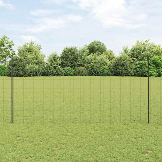 Európai kerítés oszloppal 10 x 1,5 m PVC-bevonatos acél Szürke