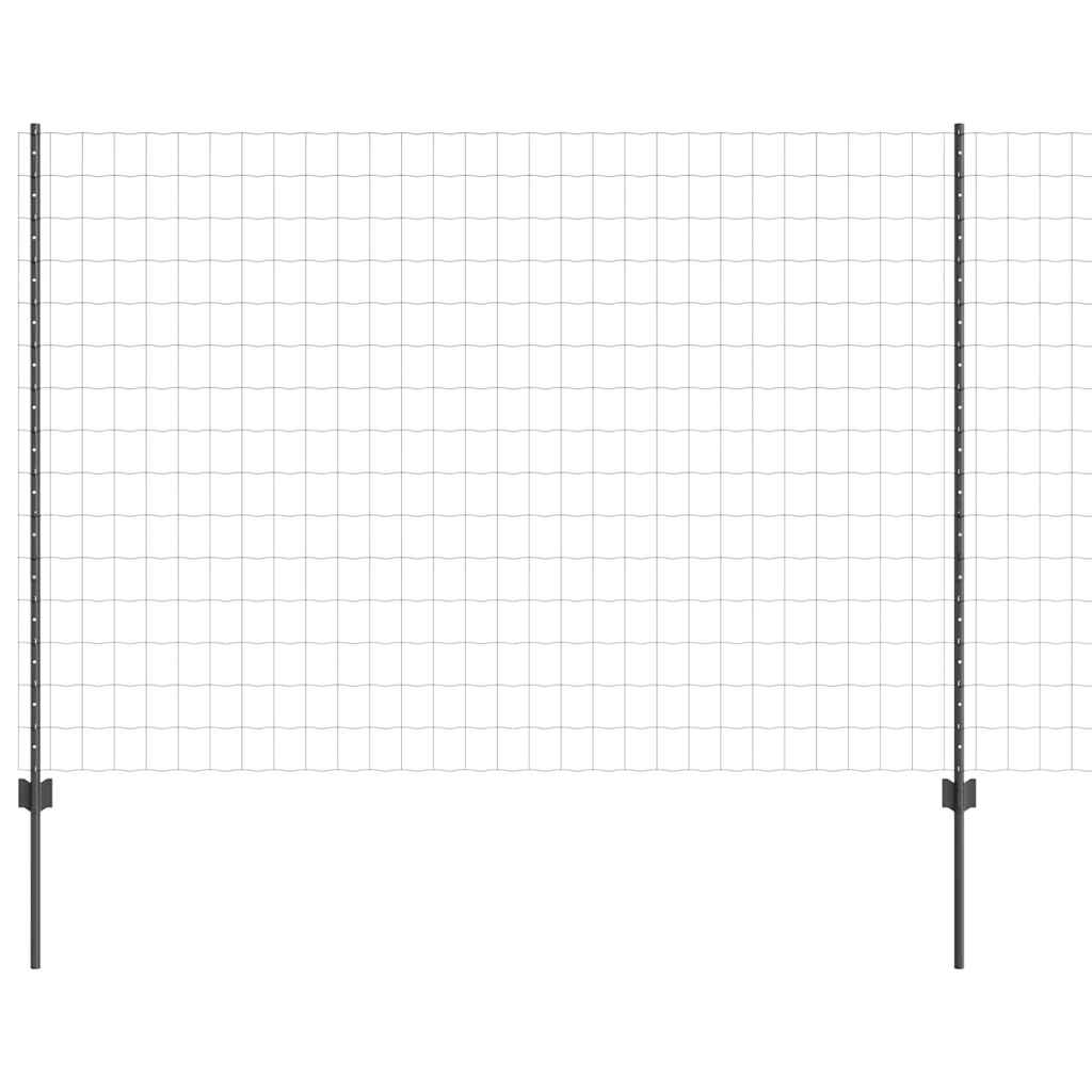 Európai kerítés oszloppal 10 x 1,6 m PVC-bevonatos acél Szürke