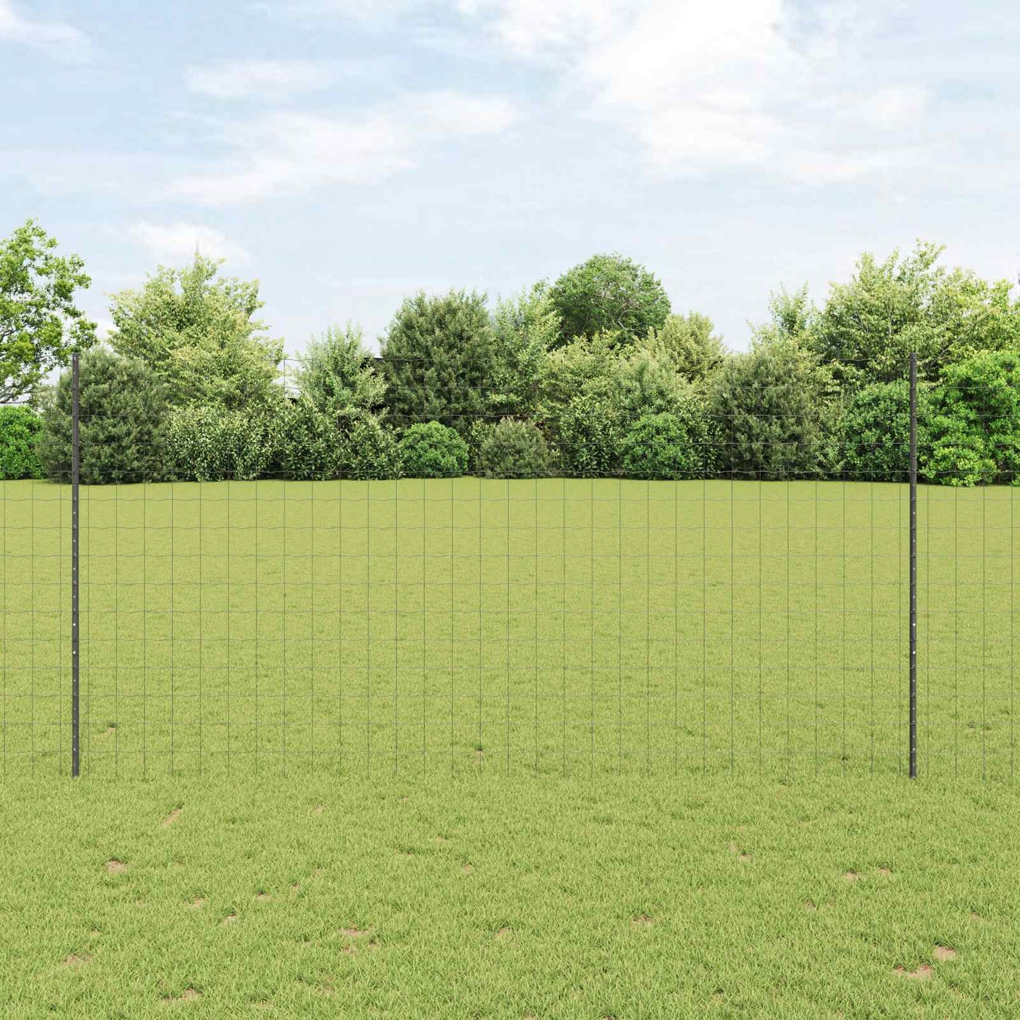 Európai kerítés oszloppal 10 x 1,5 m PVC-bevonatos acél Szürke
