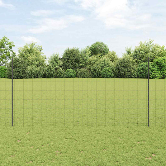 Európai kerítés oszloppal 10 x 1,5 m PVC-bevonatos acél Szürke