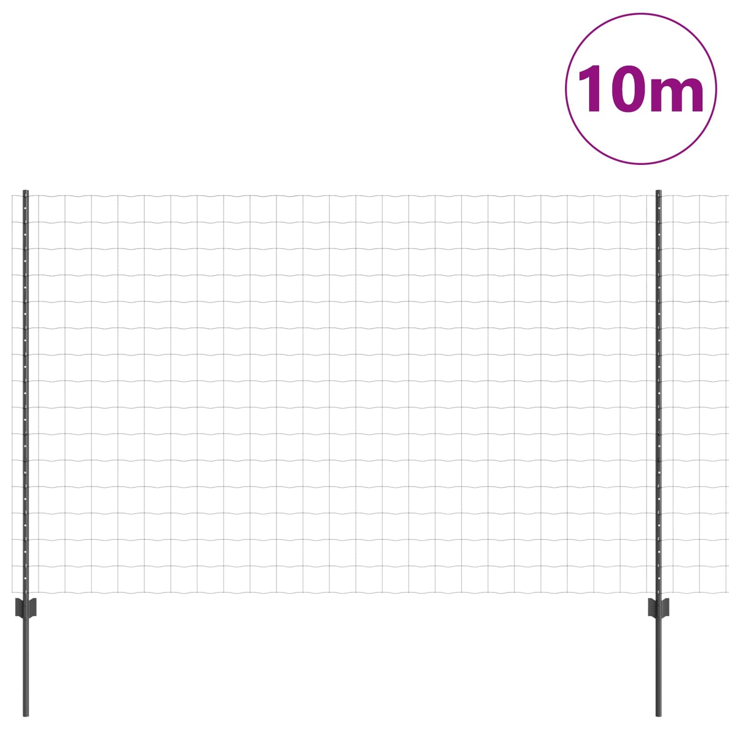 Európai kerítés oszloppal 10 x 1,5 m PVC-bevonatos acél Szürke