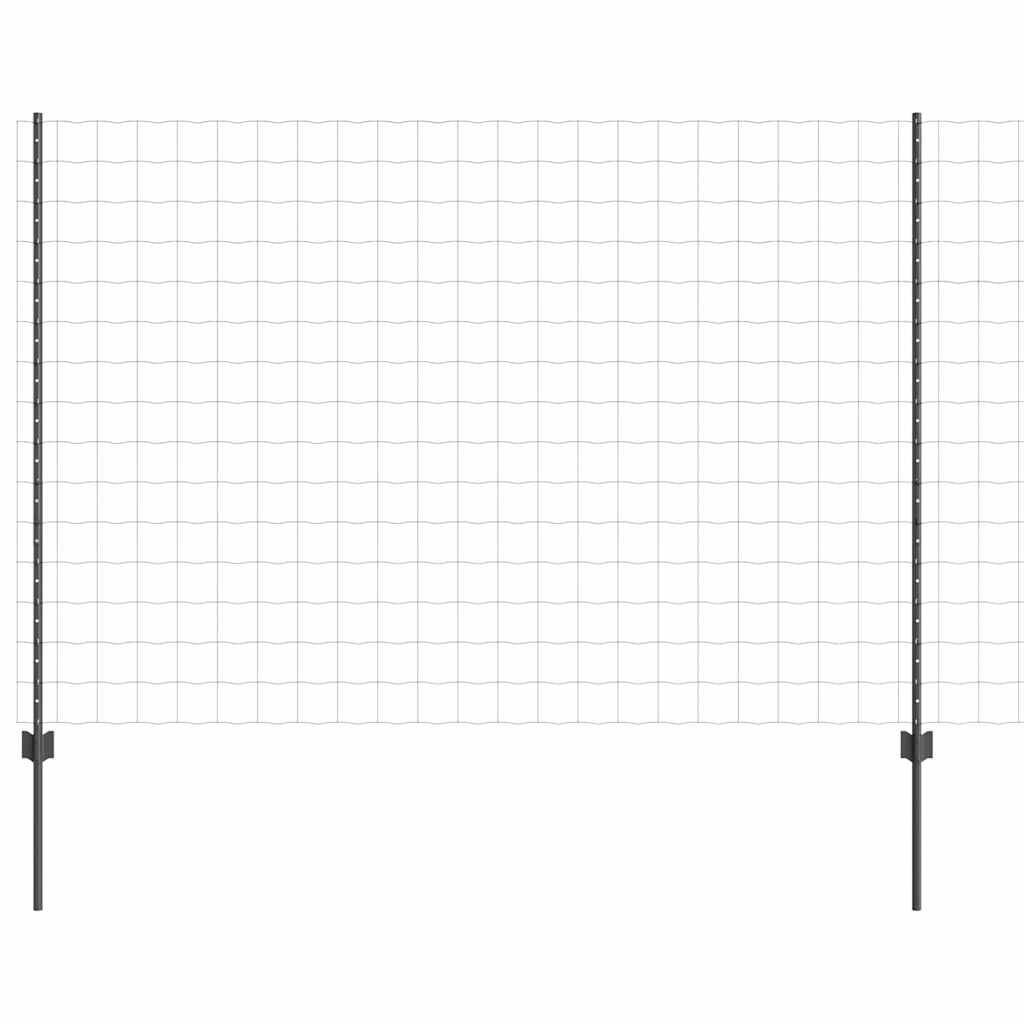 Európai kerítés oszloppal 10 x 1,6 m PVC-bevonatos acél Szürke
