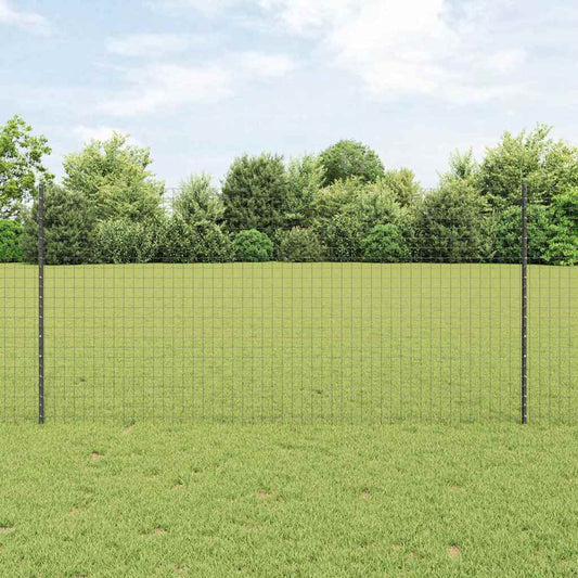 Európai kerítés oszloppal 25 x 1,2 m PVC-bevonatos acél Szürke
