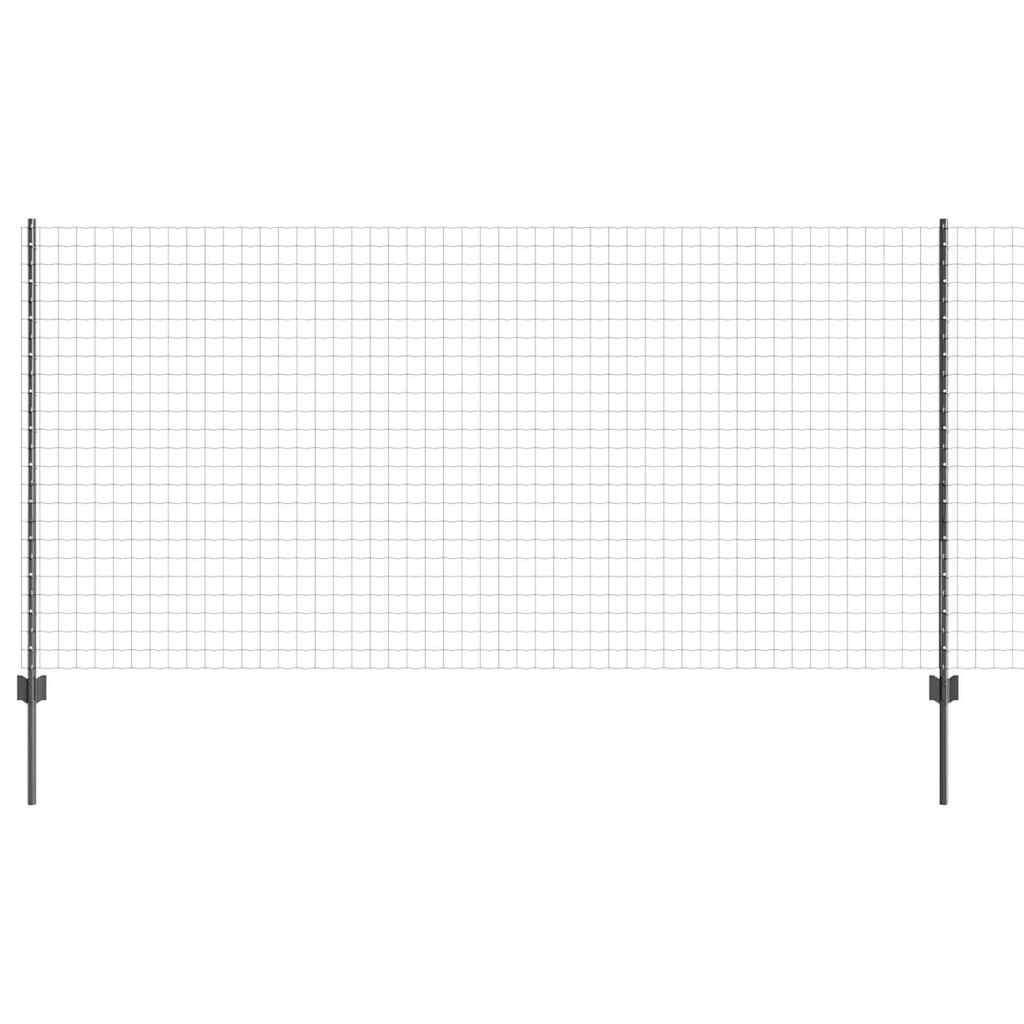 Európai kerítés oszloppal 25 x 1,2 m PVC-bevonatos acél Szürke