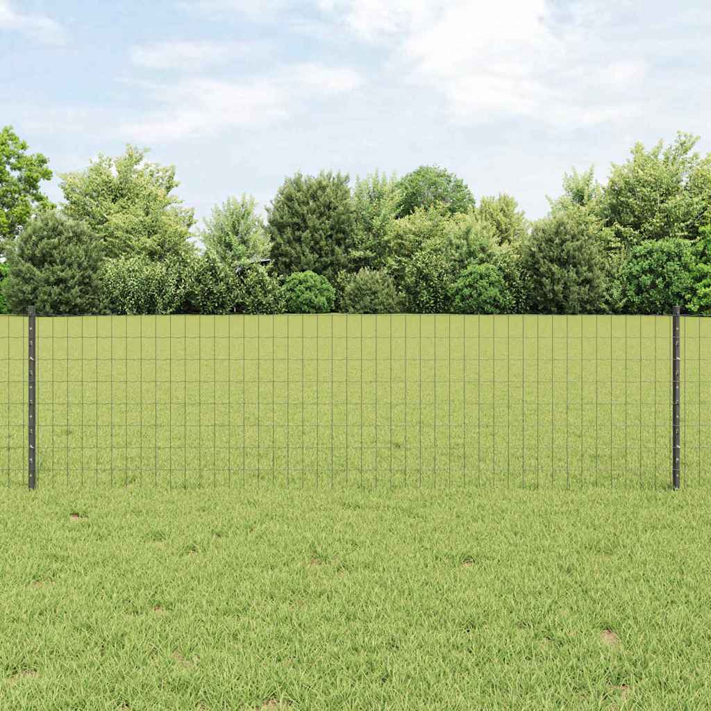 Európai kerítés oszloppal 25 x 0,6 m PVC-bevonatos acél Szürke