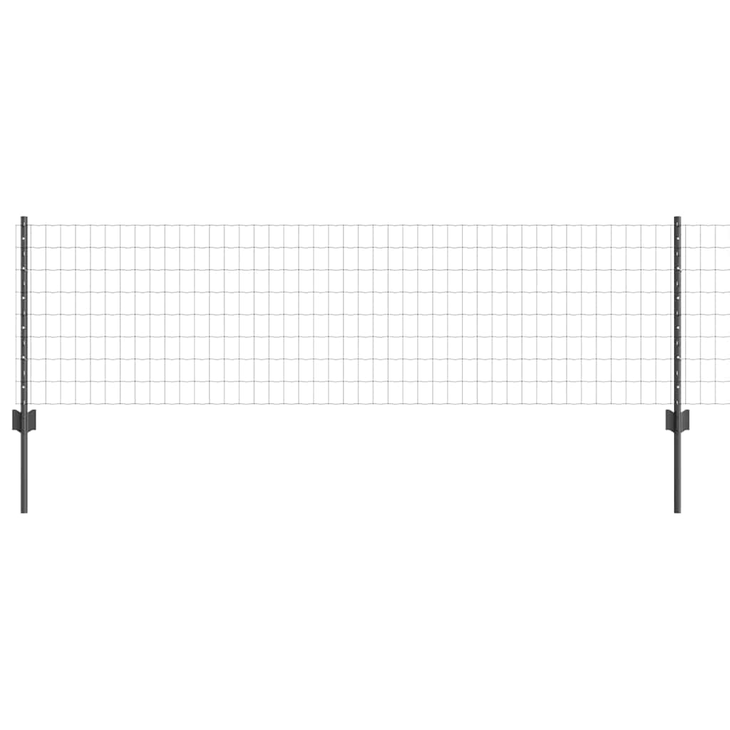 Európai kerítés oszloppal 25 x 0,6 m PVC-bevonatos acél Szürke