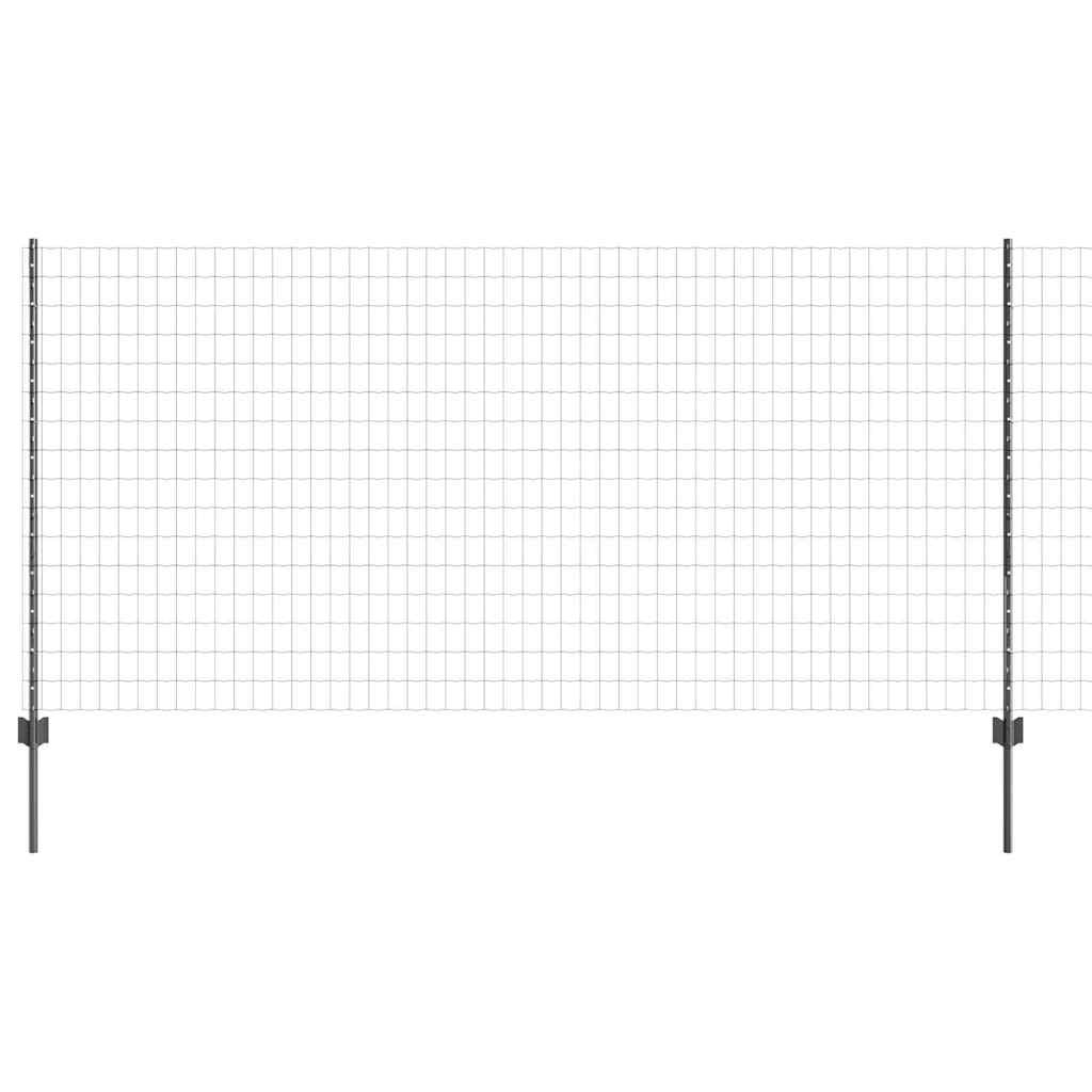 Európai kerítés oszloppal 25 x 1,2 m PVC-bevonatos acél Szürke