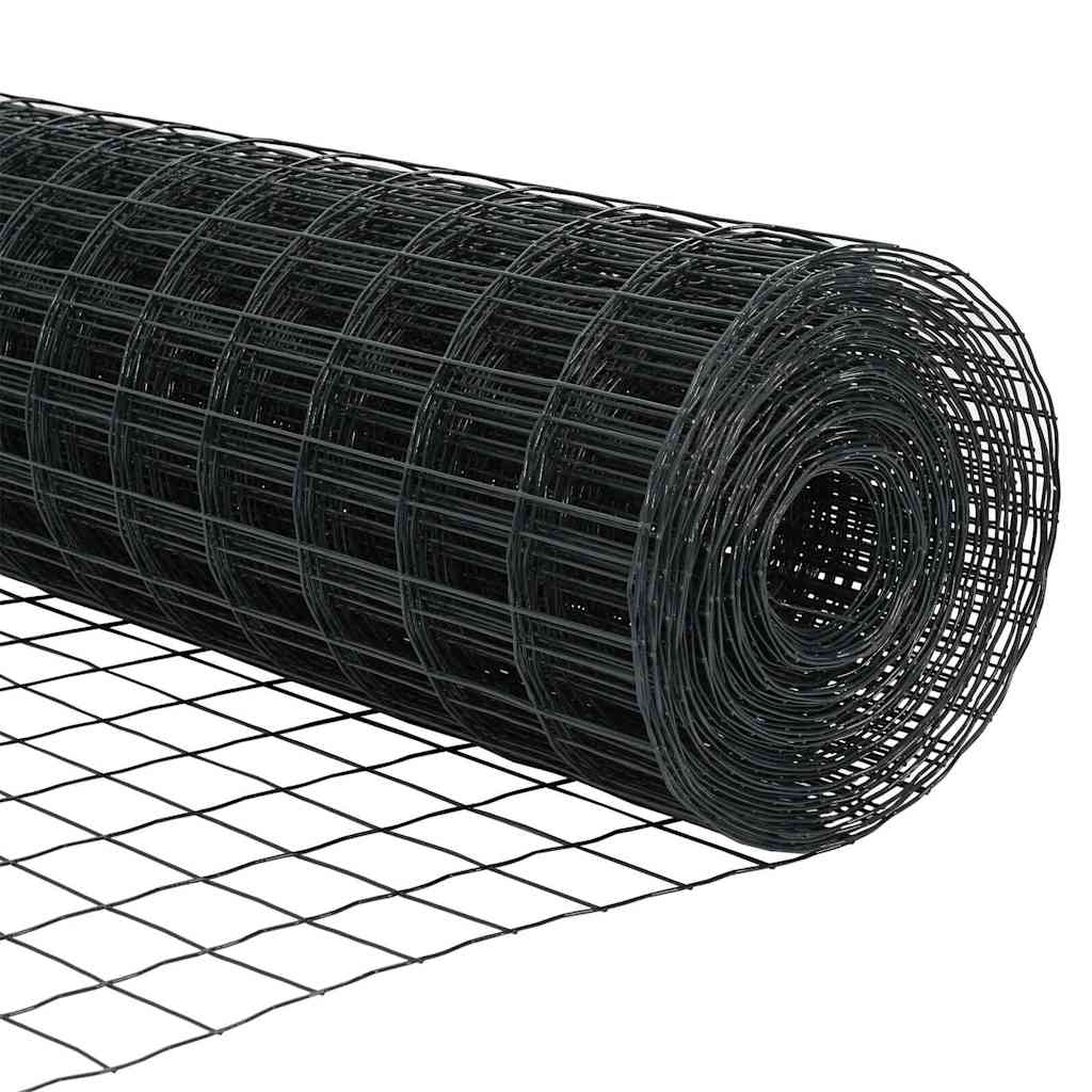 Európai kerítés oszloppal 25 x 0,6 m PVC-bevonatos acél Szürke