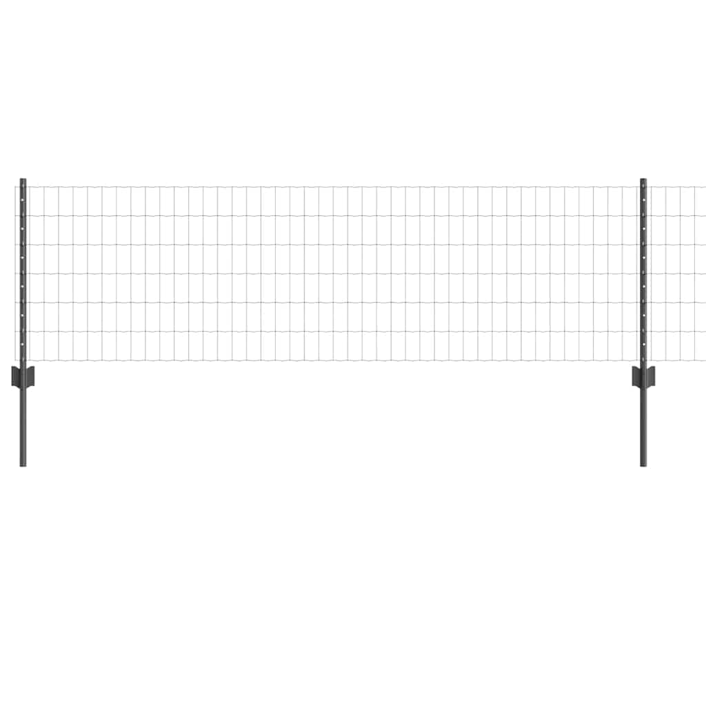 Európai kerítés oszloppal 25 x 0,6 m PVC-bevonatos acél Szürke