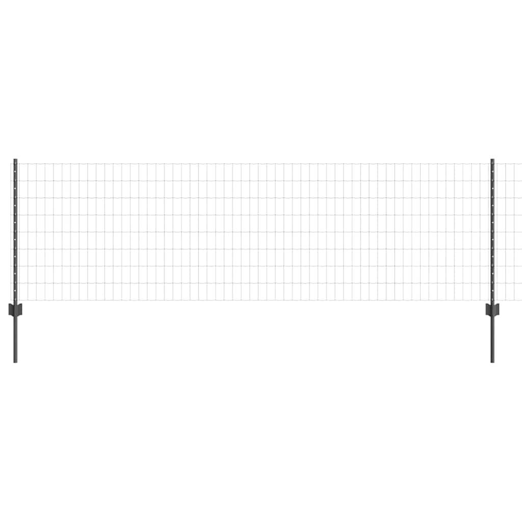 Európai kerítés oszloppal 25 x 0,8 m PVC-bevonatos acél Szürke
