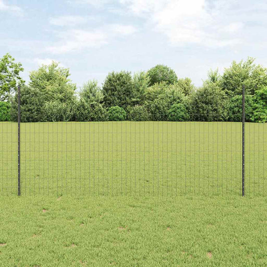 Európai kerítés oszloppal 25 x 1,2 m PVC-bevonatos acél Szürke