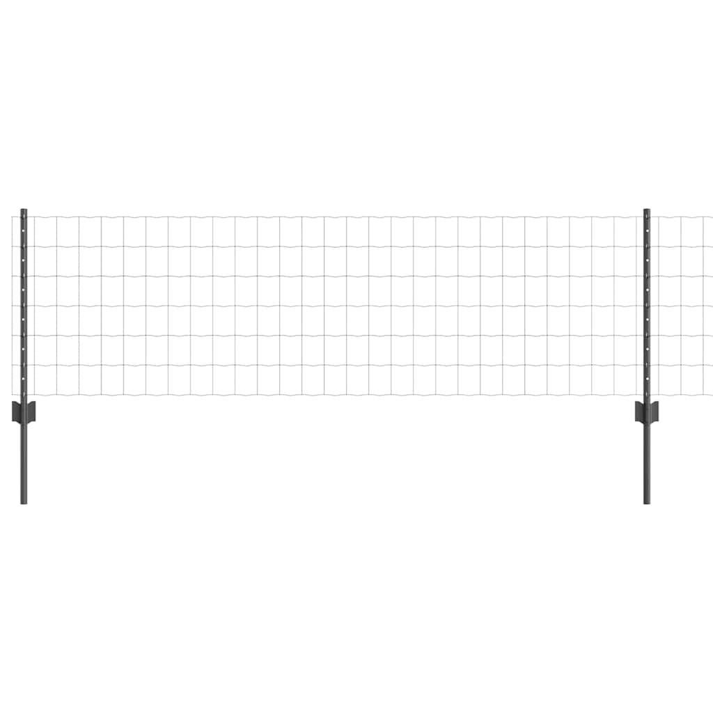Európai kerítés oszloppal 25 x 0,6 m PVC-bevonatos acél Szürke