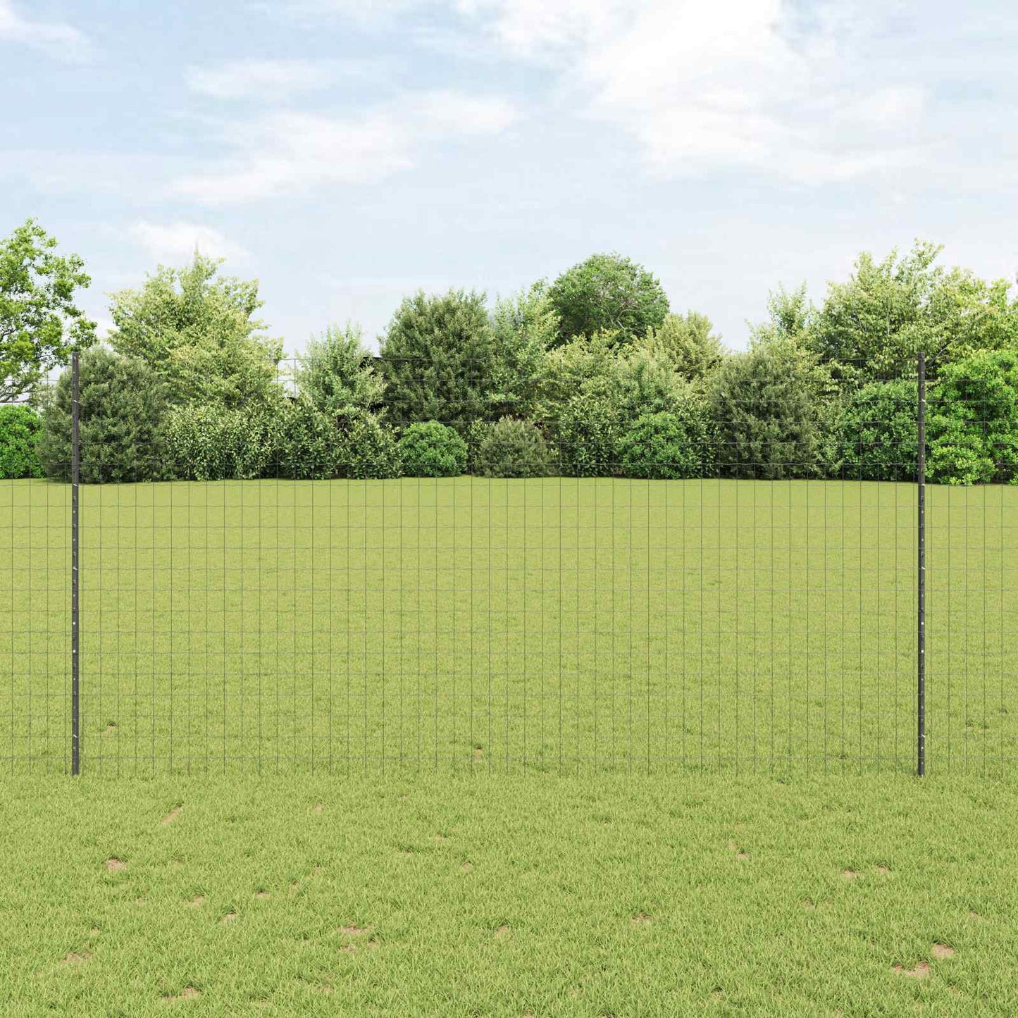Európai kerítés oszloppal 10 x 1,5 m PVC-bevonatos acél Szürke