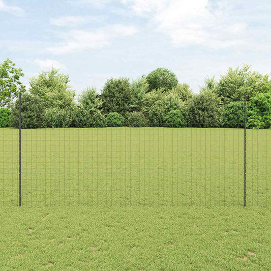 Európai kerítés oszloppal 10 x 1,5 m PVC-bevonatos acél Szürke