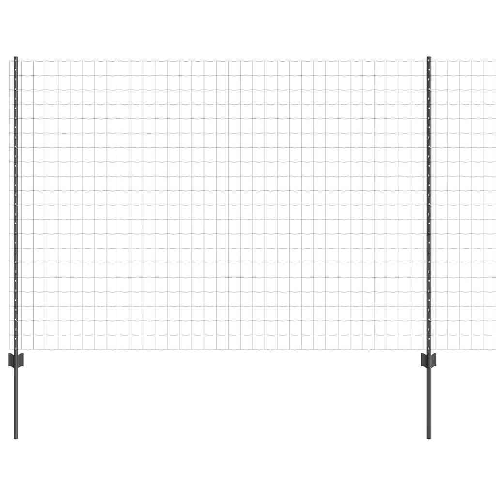 Európai kerítés oszloppal 10 x 1,6 m PVC-bevonatos acél Szürke