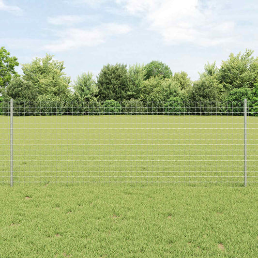 Európai kerítés oszloppal 10 x 0,8 m Horganyzott Acél Ezüst