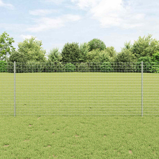 Európai kerítés oszloppal 10 x 1 m Horganyzott Acél Ezüst Háló