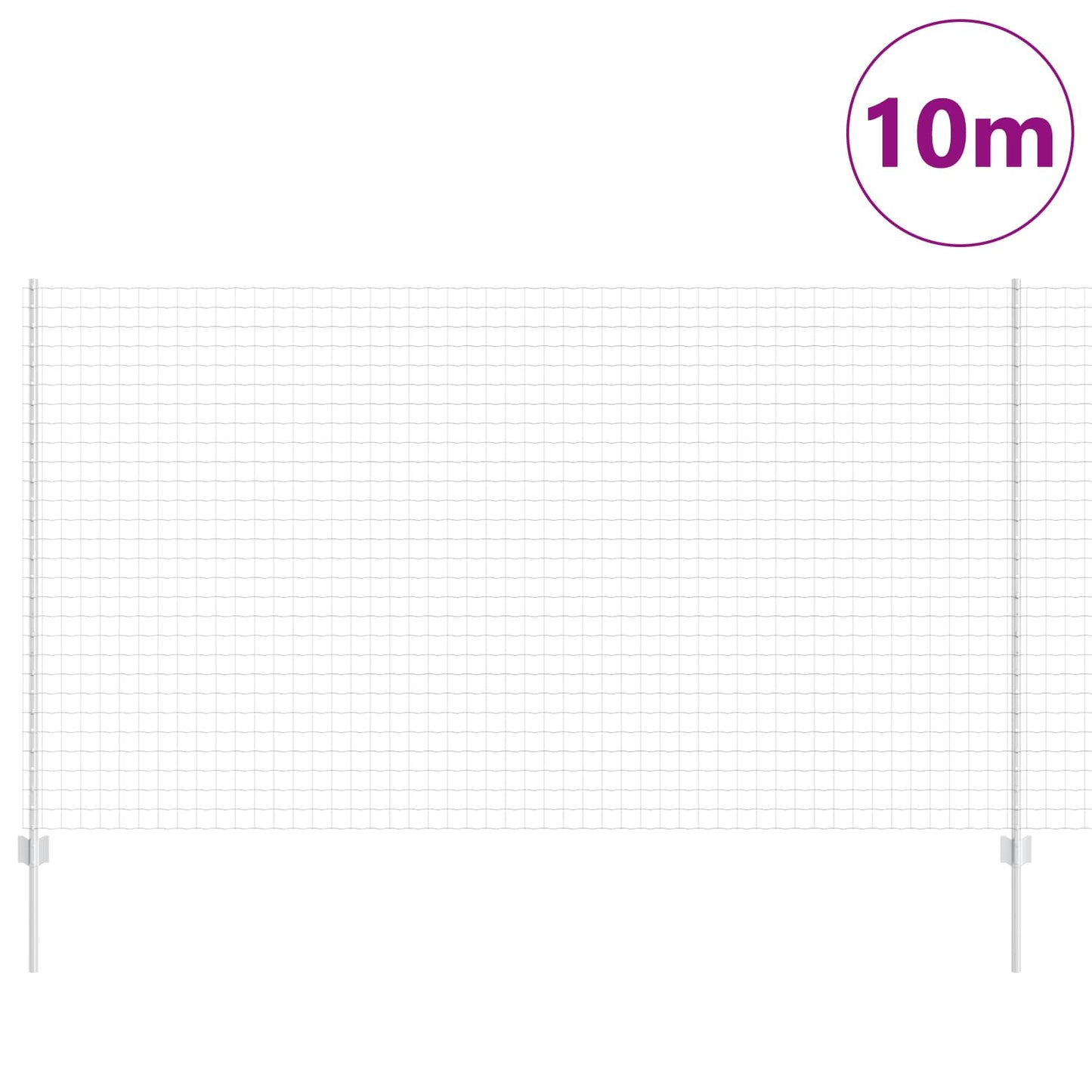 Európai kerítés oszloppal 10 x 1,4 m Horganyzott Acél Ezüst
