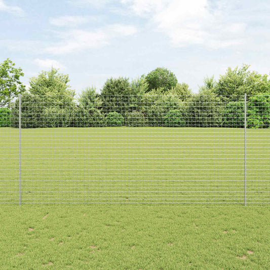 Európai kerítés oszloppal 10 x 1,6 m Horganyzott Acél Ezüst