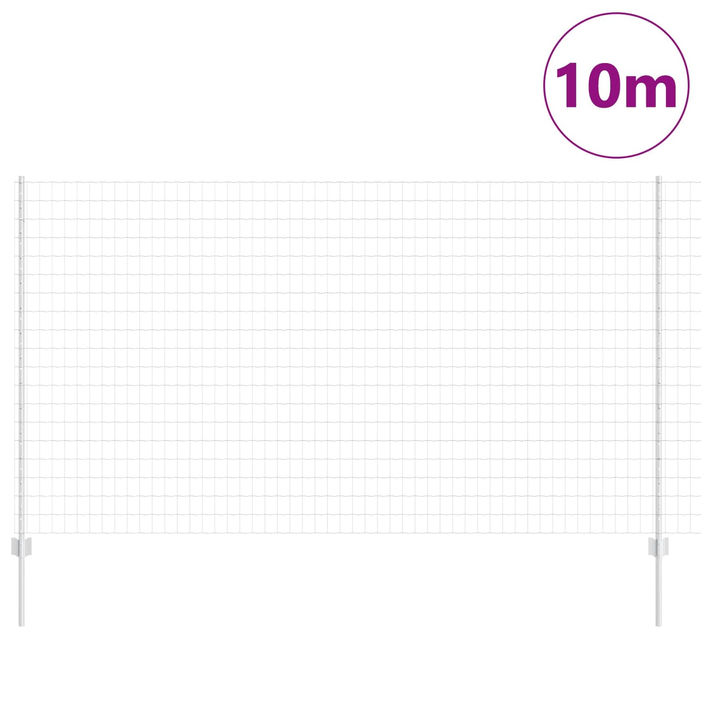 Európai kerítés oszloppal 10 x 1,4 m Horganyzott Acél Ezüst