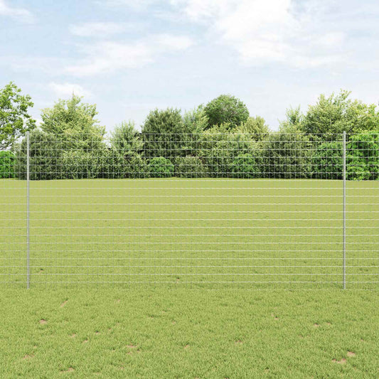 Európai kerítés oszloppal 10 x 1,6 m Horganyzott Acél Ezüst