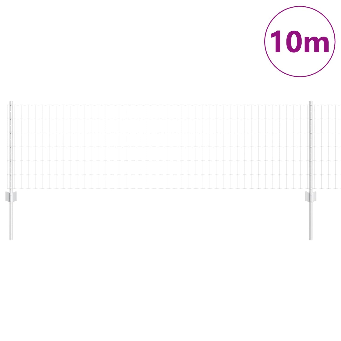 Európai kerítés oszloppal 10 x 0,6 m Horganyzott Acél Ezüst