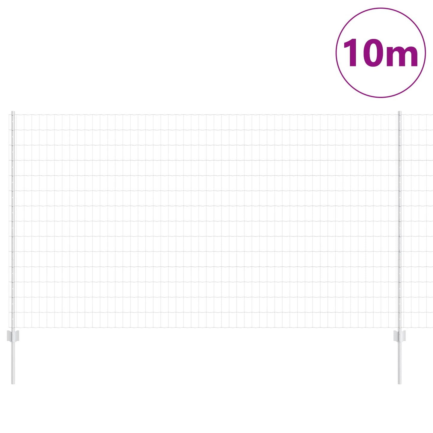 Európai kerítés oszloppal 10 x 1,4 m Horganyzott Acél Ezüst