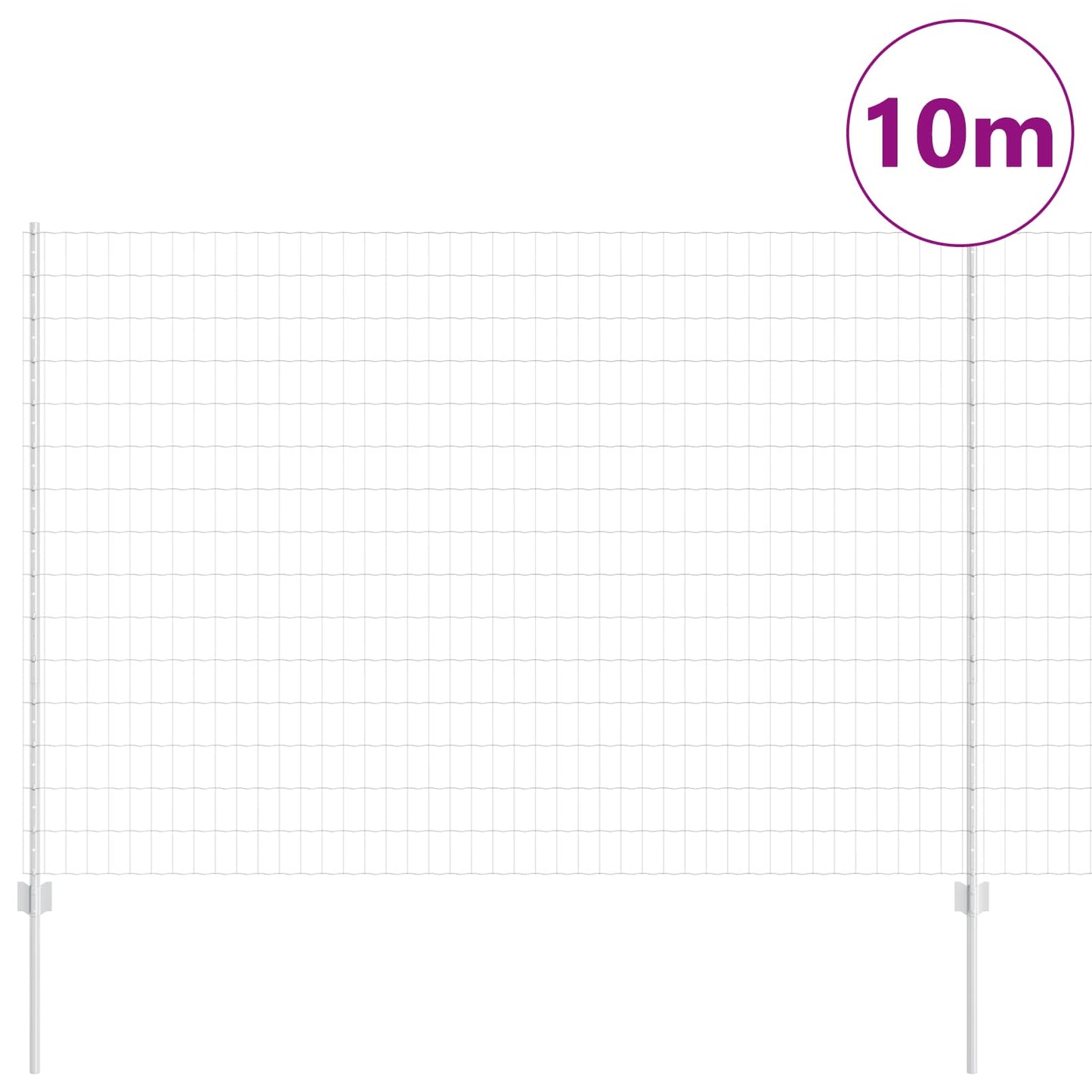 Európai kerítés oszloppal 10 x 1,6 m Horganyzott Acél Ezüst