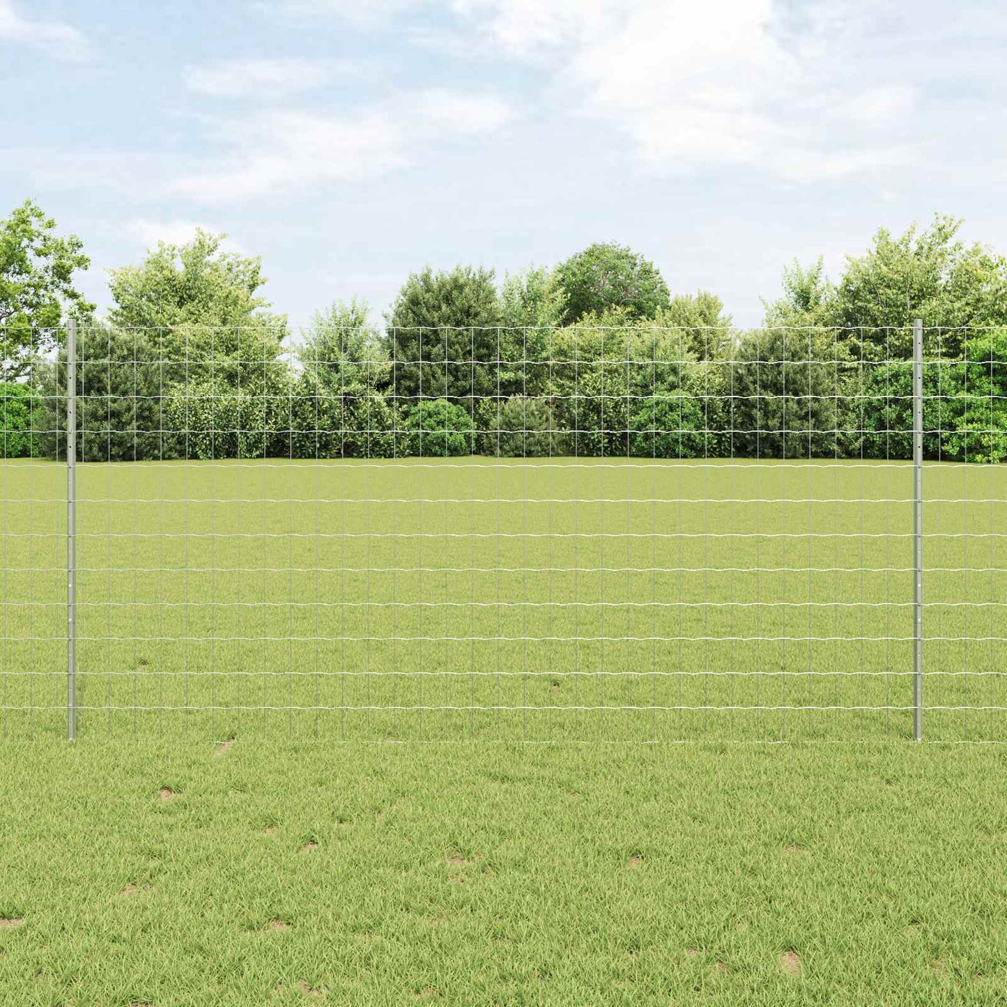 Európai kerítés oszloppal 10 x 1,2 m Horganyzott Acél Ezüst