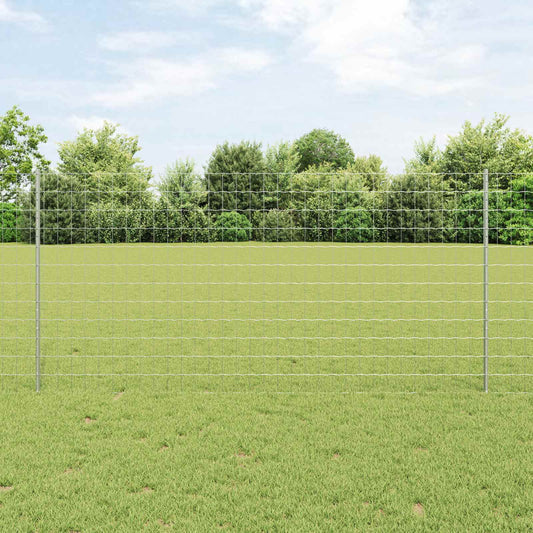 Európai kerítés oszloppal 10 x 1,2 m Horganyzott Acél Ezüst