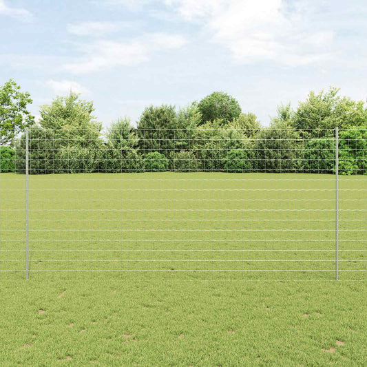 Európai kerítés oszloppal 10 x 1,5 m Horganyzott Acél Ezüst