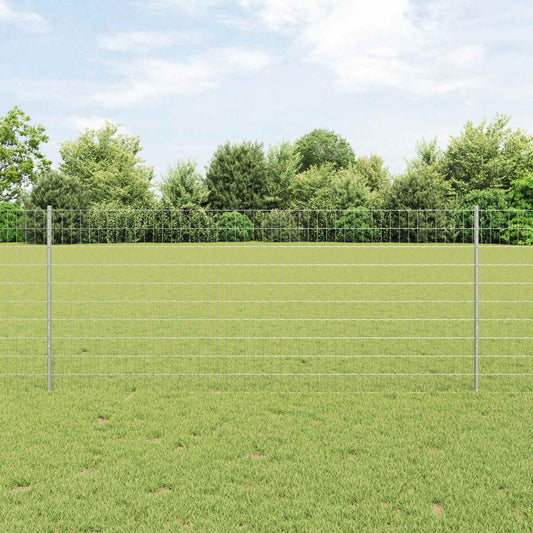 Európai kerítés oszloppal 25 x 1 m Horganyzott Acél Ezüst Háló