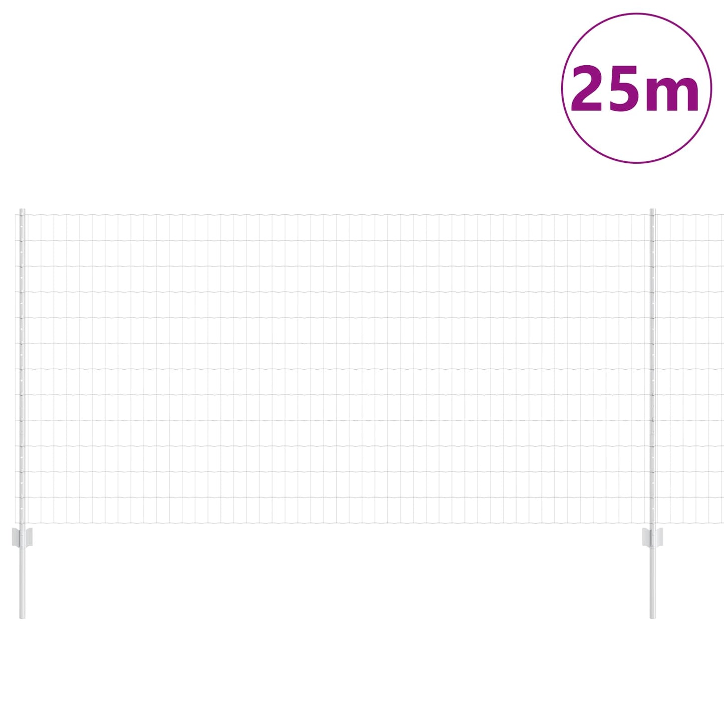 Európai kerítés oszloppal 25 x 1,2 m Horganyzott Acél Ezüst