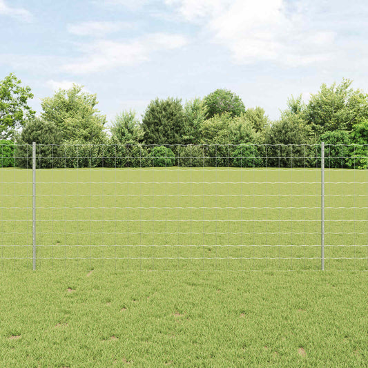 Európai kerítés oszloppal 25 x 1 m Horganyzott Acél Ezüst Háló