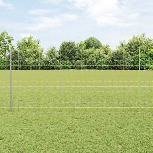 Európai kerítés oszloppal 25 x 1,2 m Horganyzott Acél Ezüst