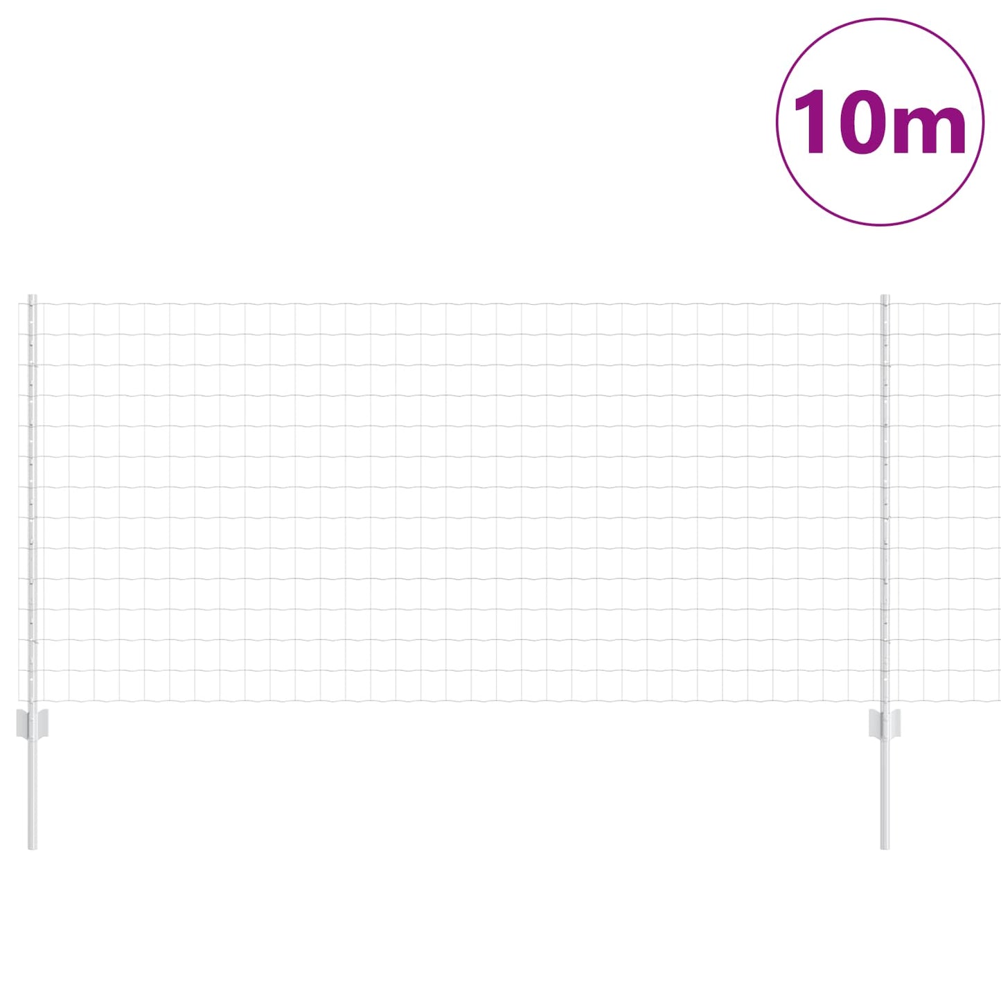 Európai kerítés oszloppal 10 x 1 m Horganyzott Acél Ezüst Háló