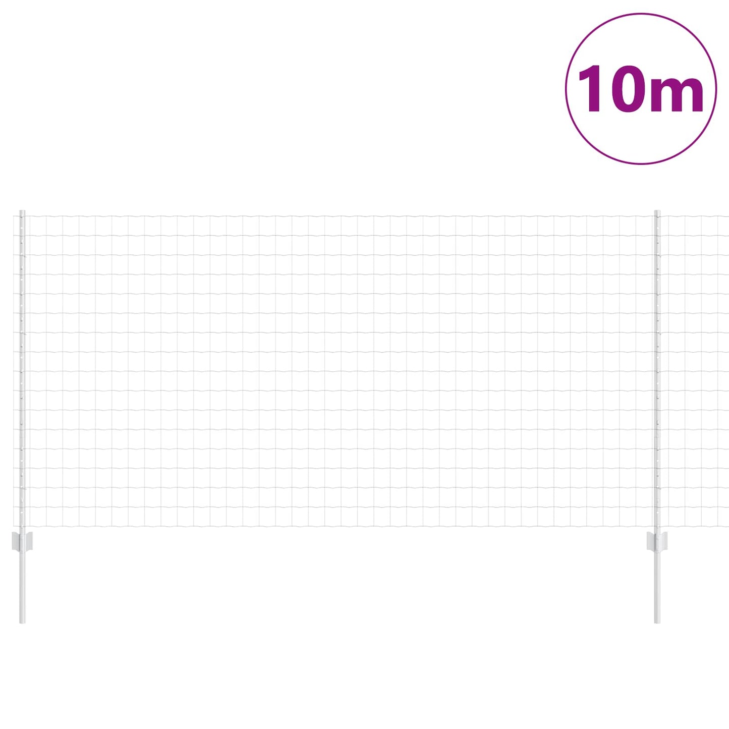 Európai kerítés oszloppal 10 x 1,2 m Horganyzott Acél Ezüst