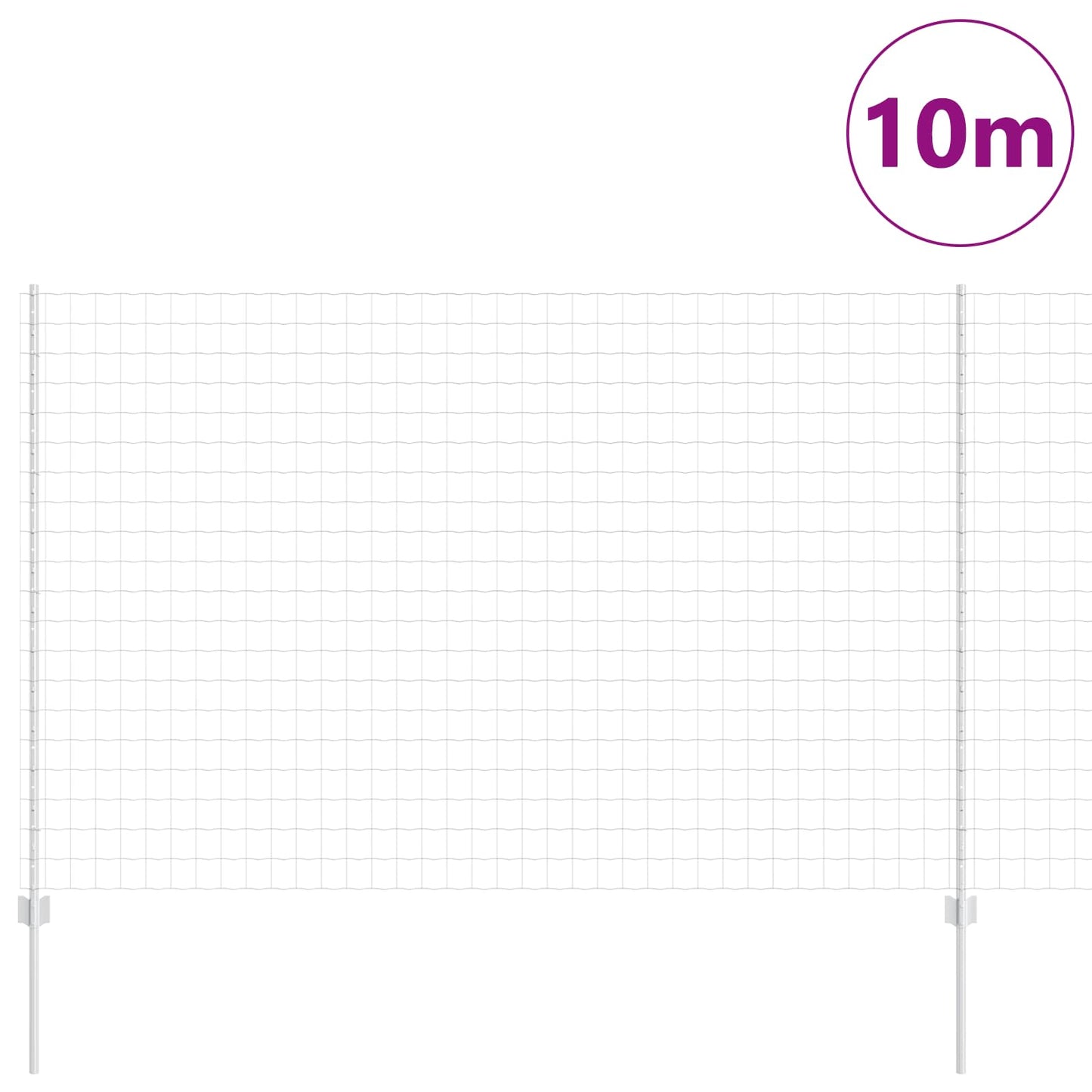 Európai kerítés oszloppal 10 x 1,6 m Horganyzott Acél Ezüst