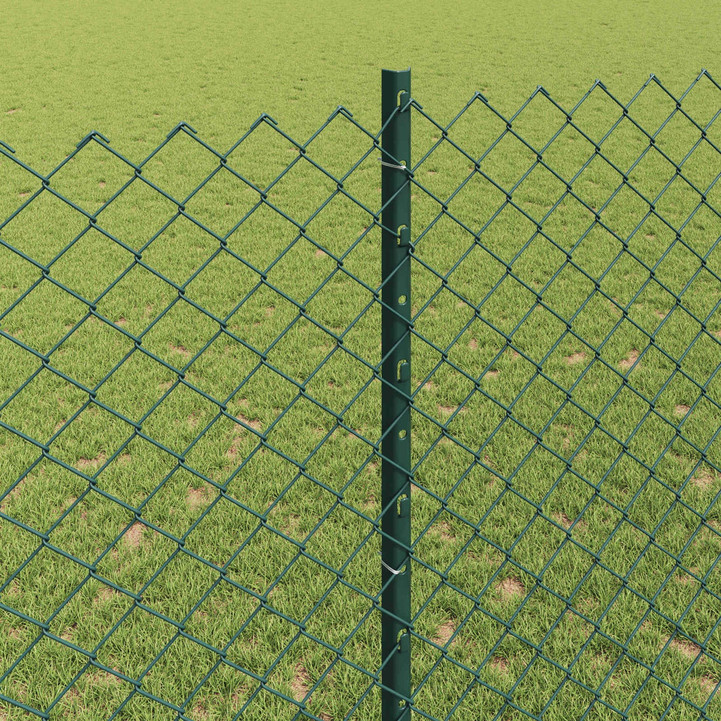 Lánccelpes kerítés oszloppal 10 x 1,4 m PVC-bevonatos acél Zöld