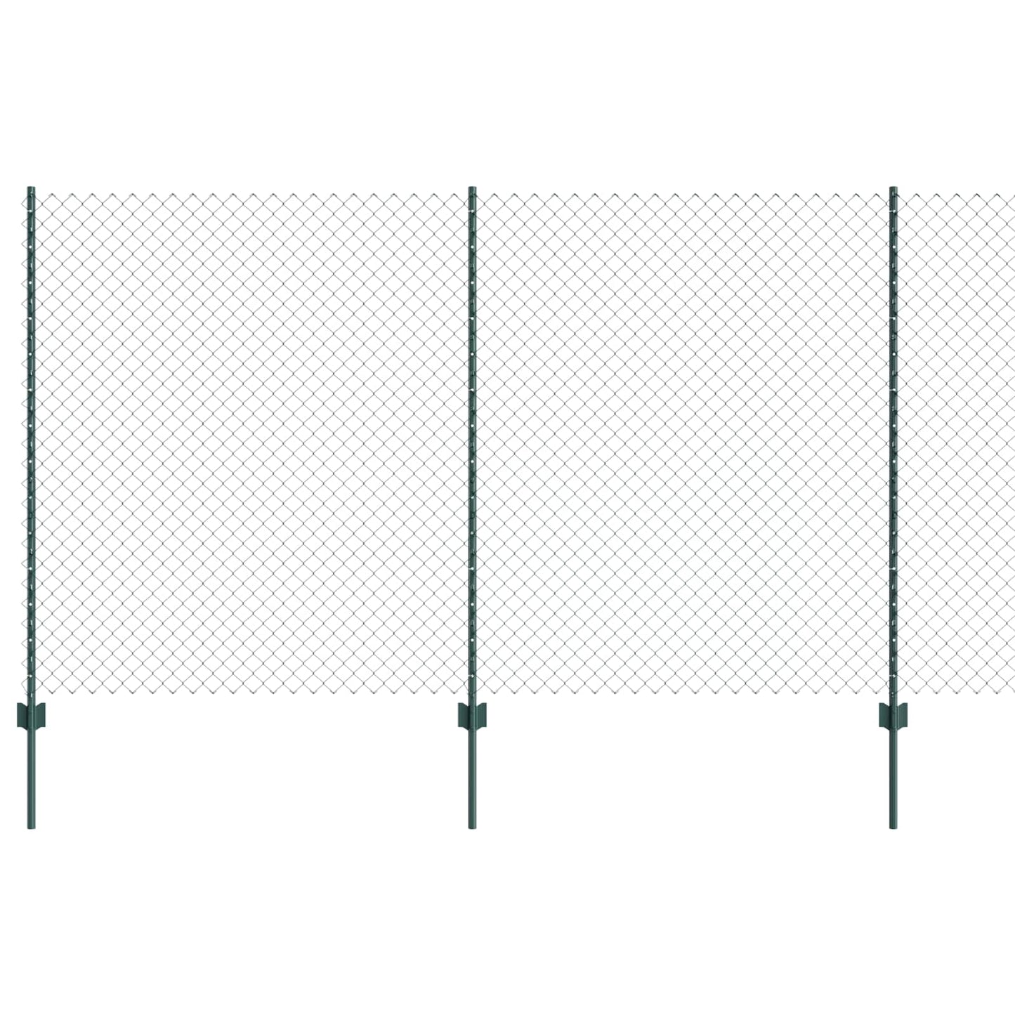 Lánccelpes kerítés oszloppal 10 x 1,4 m PVC-bevonatos acél Zöld