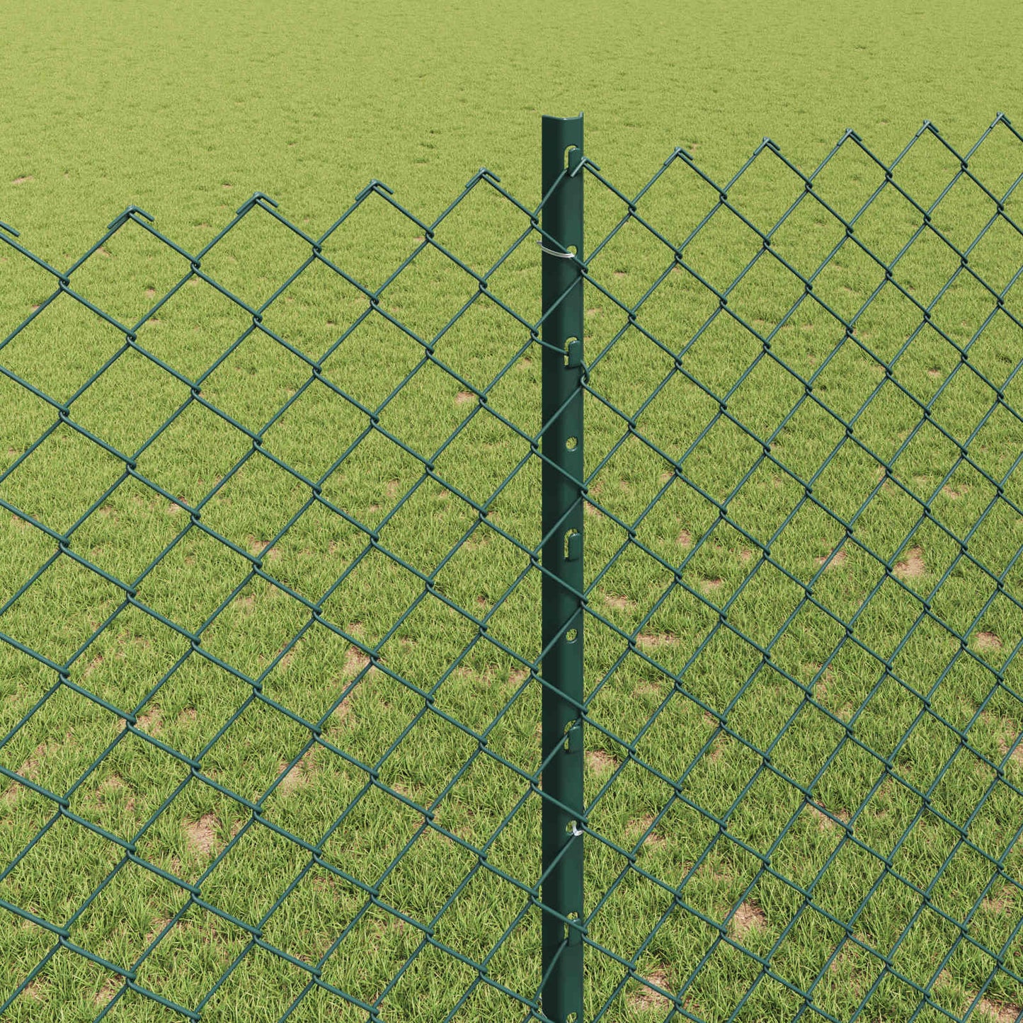 Lánccelpes kerítés oszloppal 10 x 1,5 m PVC-bevonatos acél Zöld