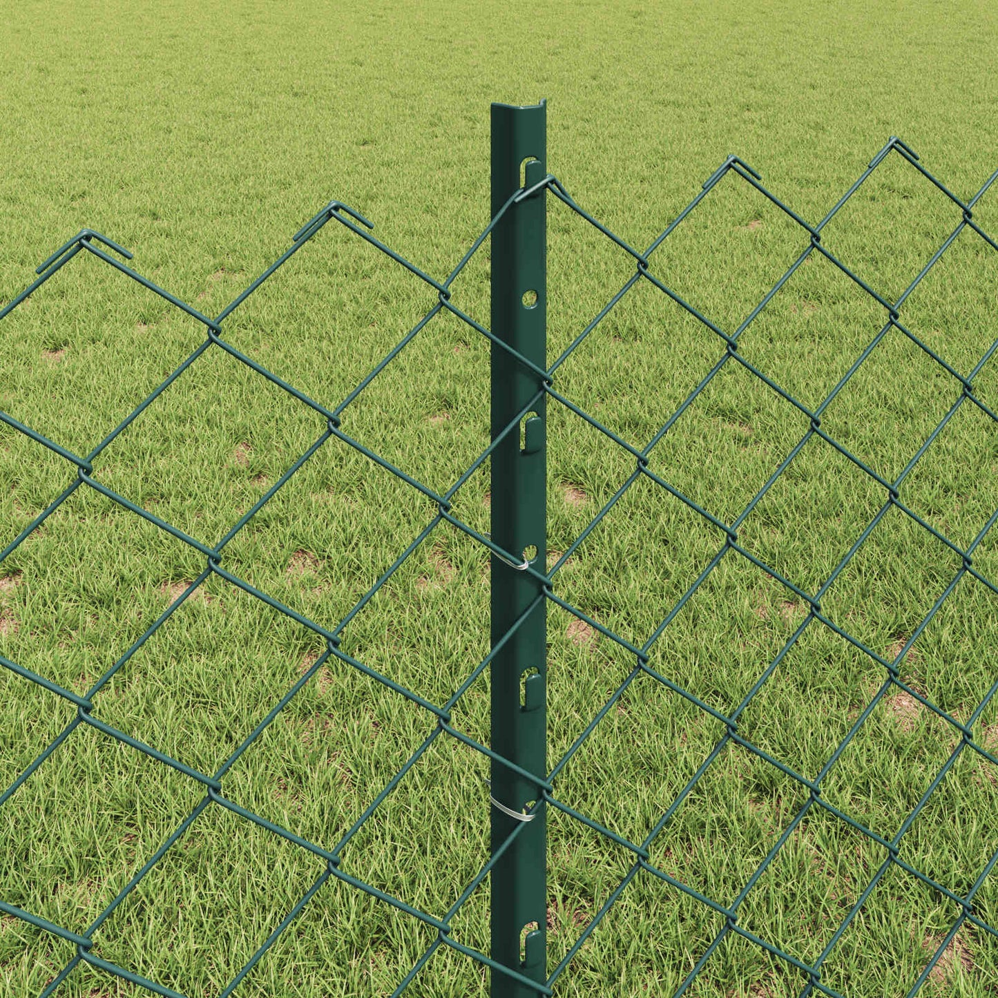 Lánccelpes kerítés oszloppal 10 x 0,8 m PVC-bevonatos acél Zöld
