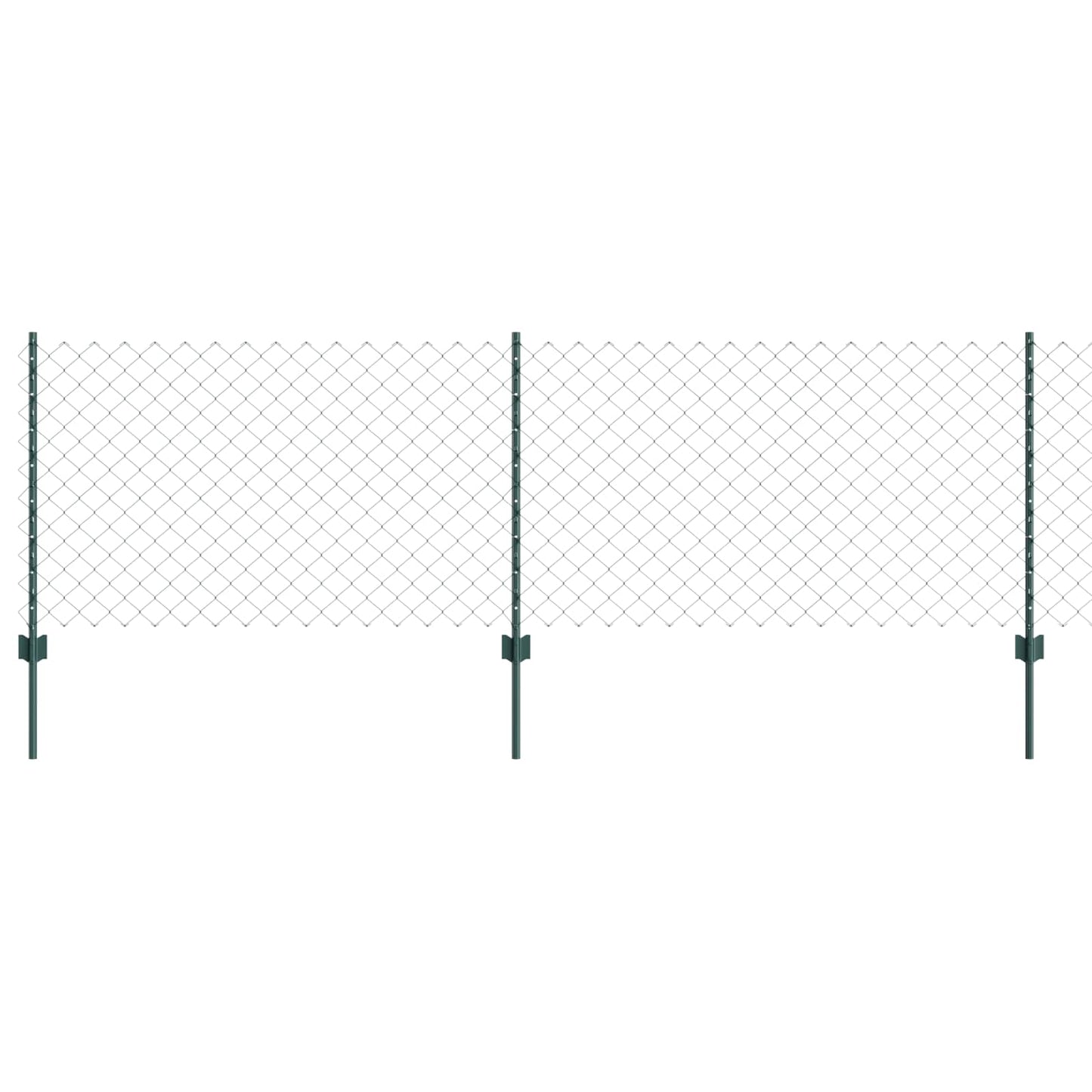 Lánccelpes kerítés oszloppal 10 x 0,8 m PVC-bevonatos acél Zöld