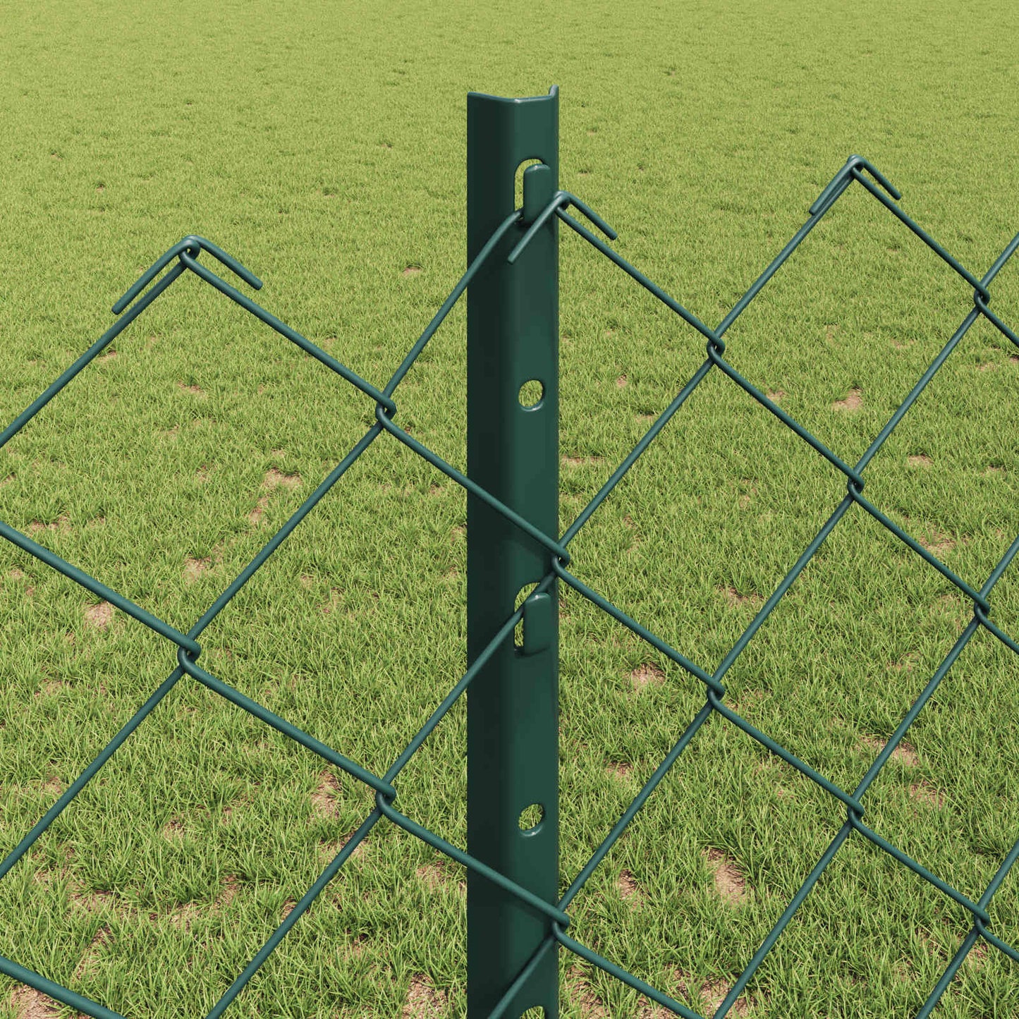 Lánccelpes kerítés oszloppal 10 x 1,2 m PVC-bevonatos acél Zöld