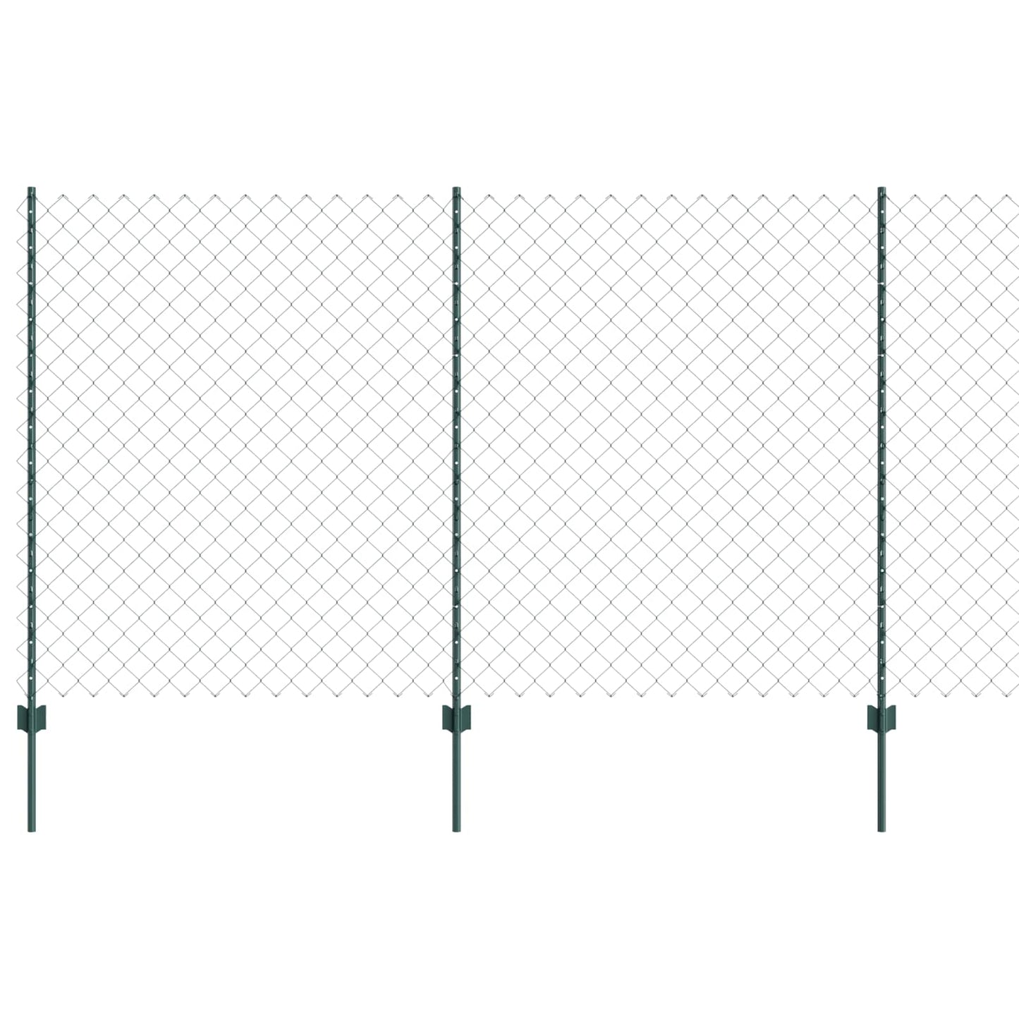 Lánccelpes kerítés oszloppal 10 x 1,4 m PVC-bevonatos acél Zöld
