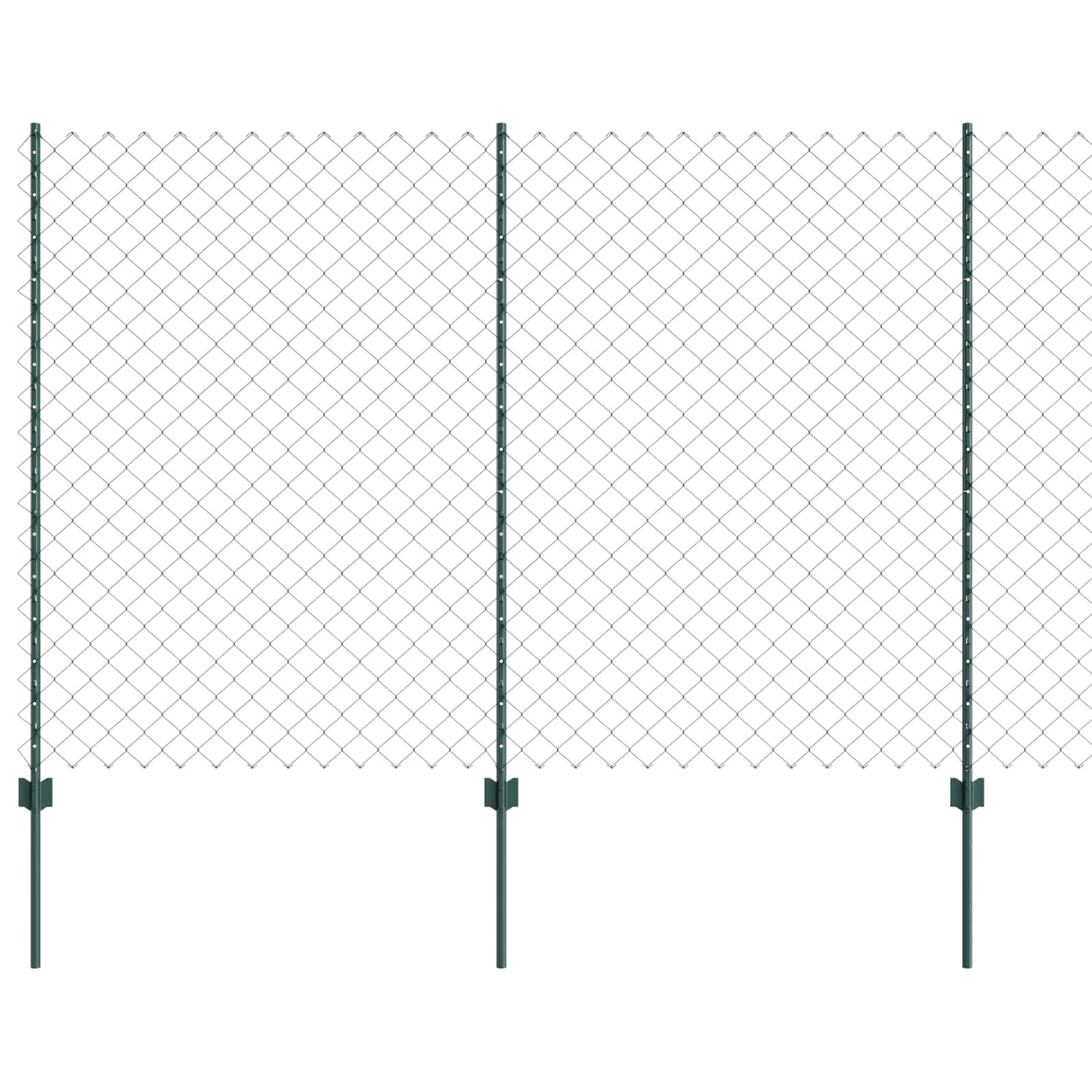 Lánccelpes kerítés oszloppal 10 x 1,5 m PVC-bevonatos acél Zöld